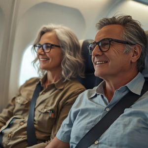 Casal maduro aproveitando viagens para o público 50+